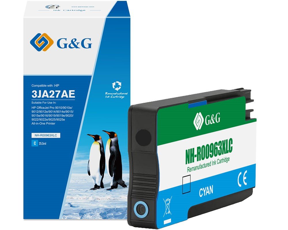 Kompatibel mit HP 963XL/ 3JA27AE XL-Druckerpatrone Cyan [modell] - Marke: G&G